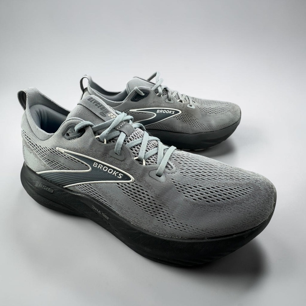 Brooks Glycerin 22 Running Shoes Mens 12.5 D Gray DNA Tuned Mesh NO INSOLES